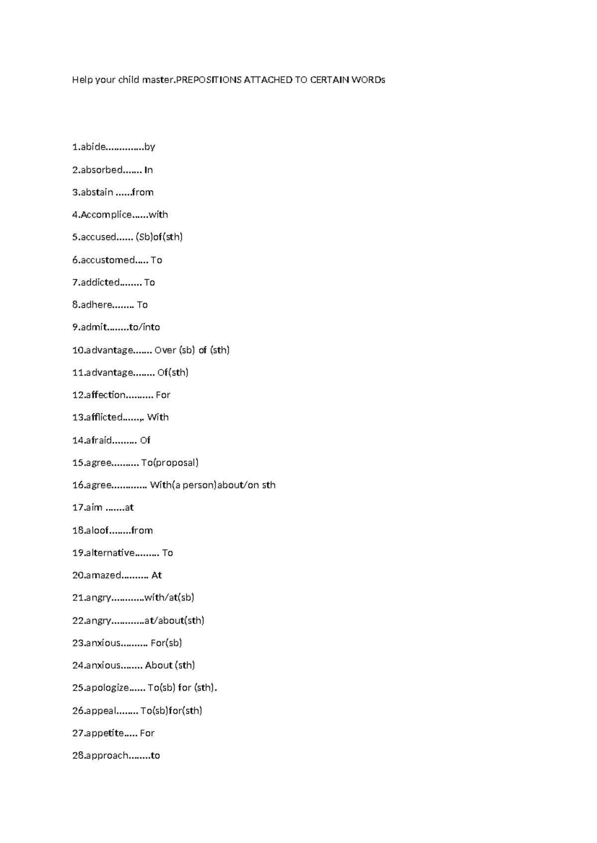 Prepositions Mastery: Essential Notes for English (ENG 101) - Studocu