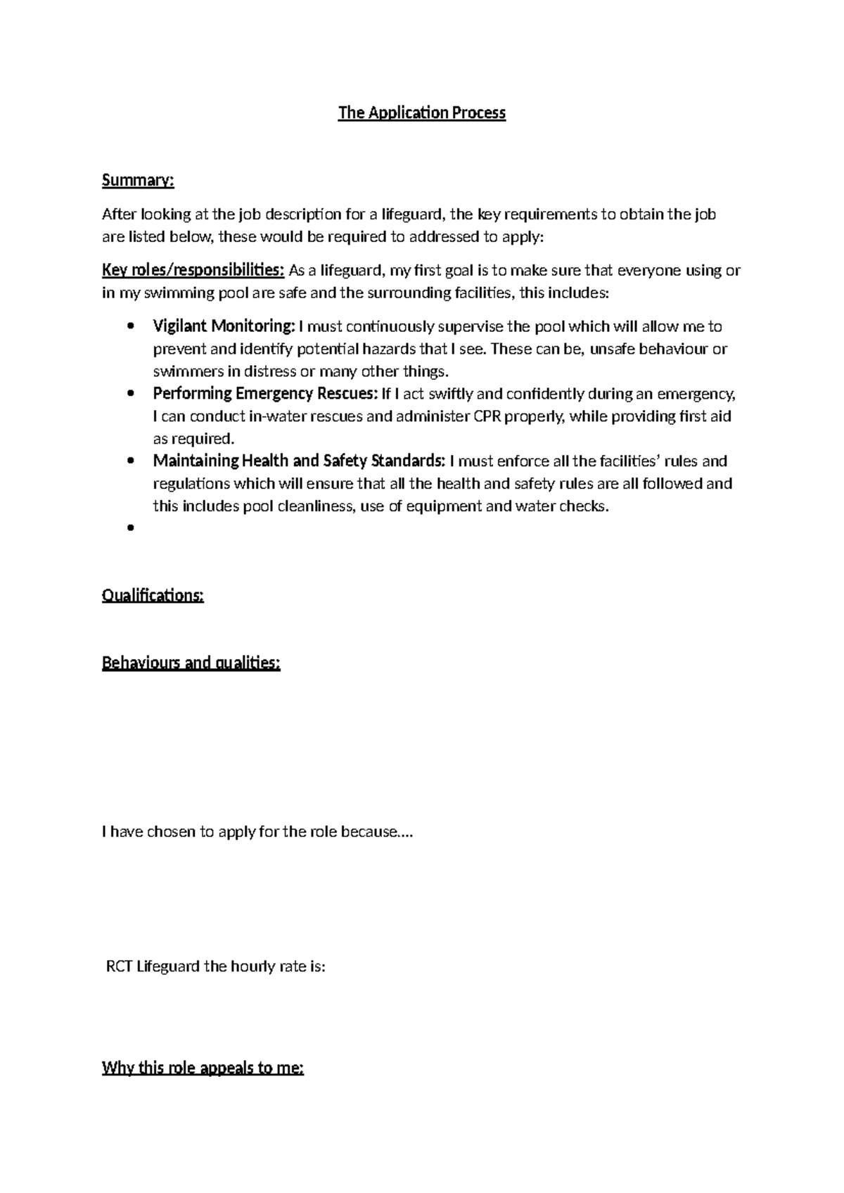 Lifeguard Application Process Summary: Key Requirements ...