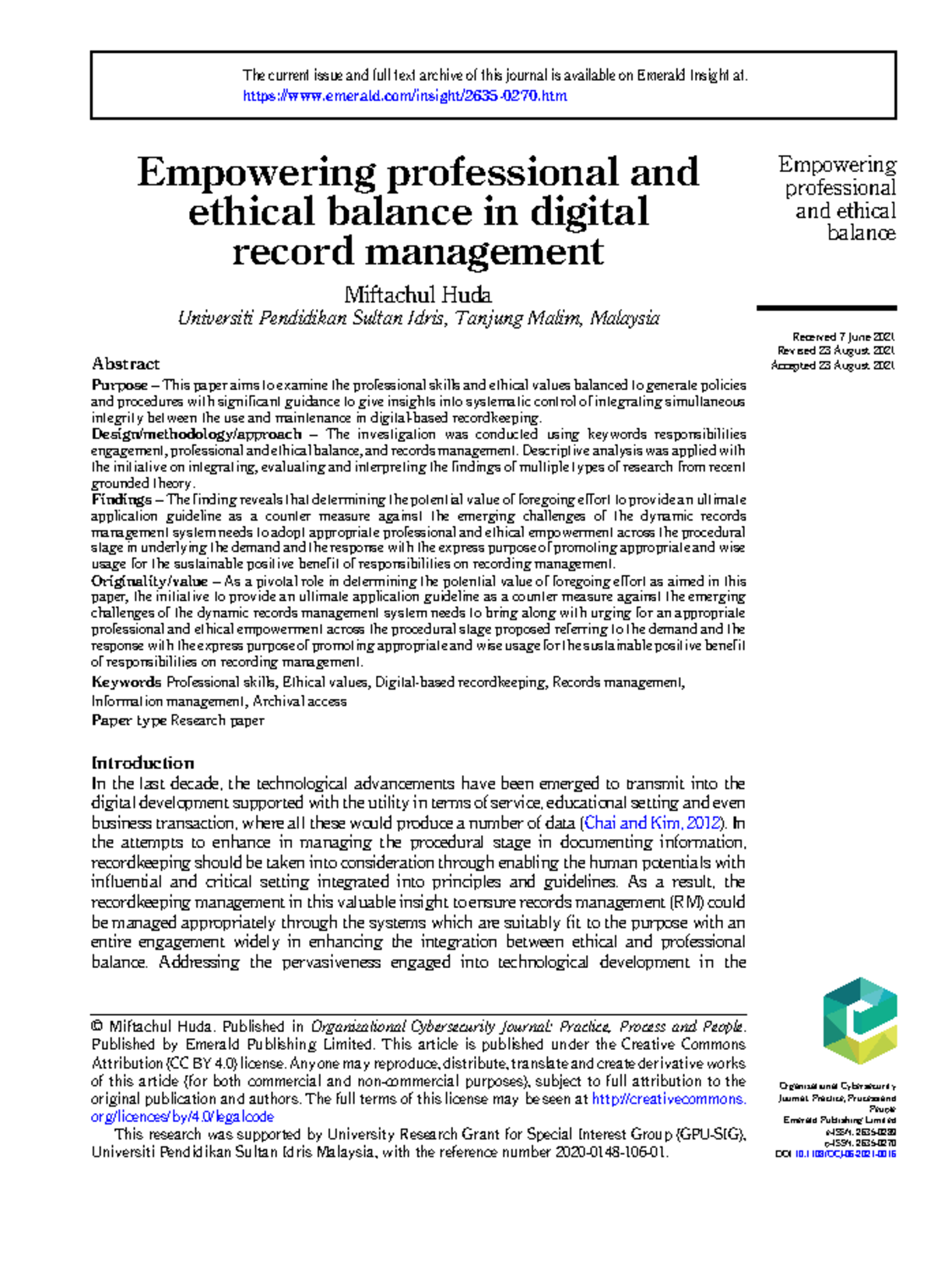 Empowering Professional and Ethical Balance in Records Management (RM ...