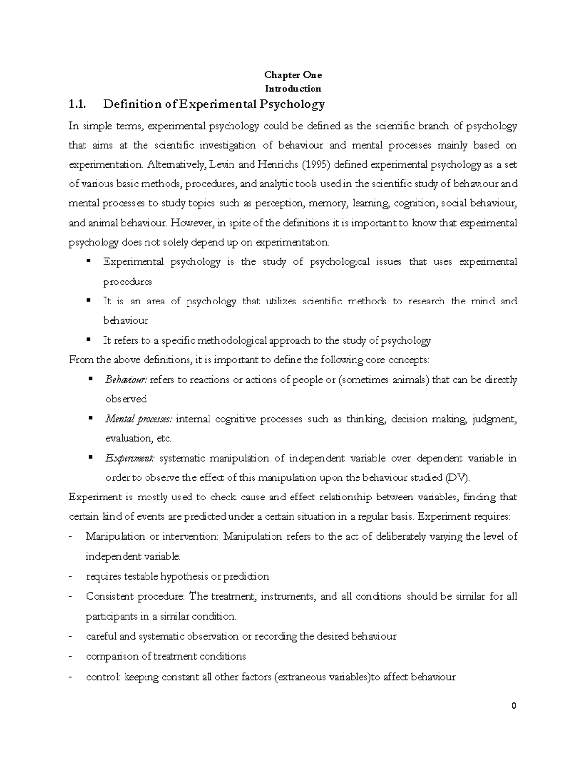 Experimental Psychology: Chapter 1 - Introduction and Key Concepts ...