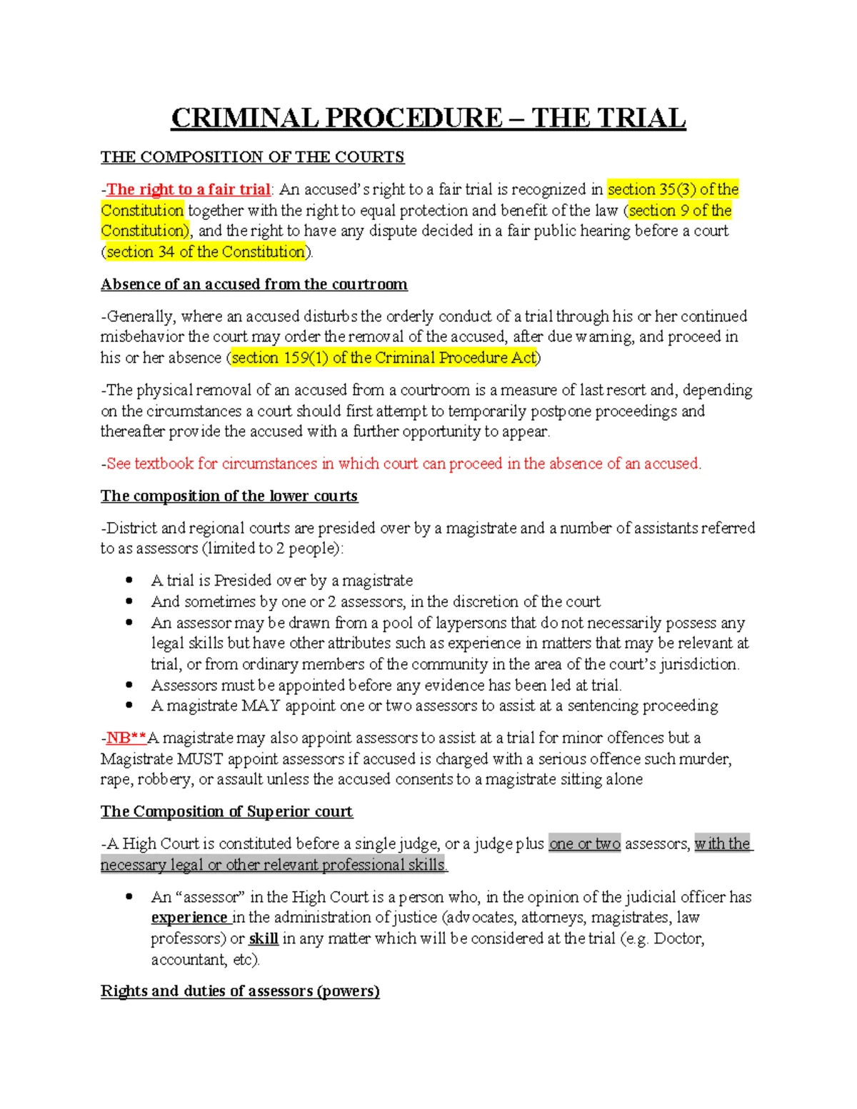 Criminal P - Search and Seizure Procedures and Legal Implications - Studocu