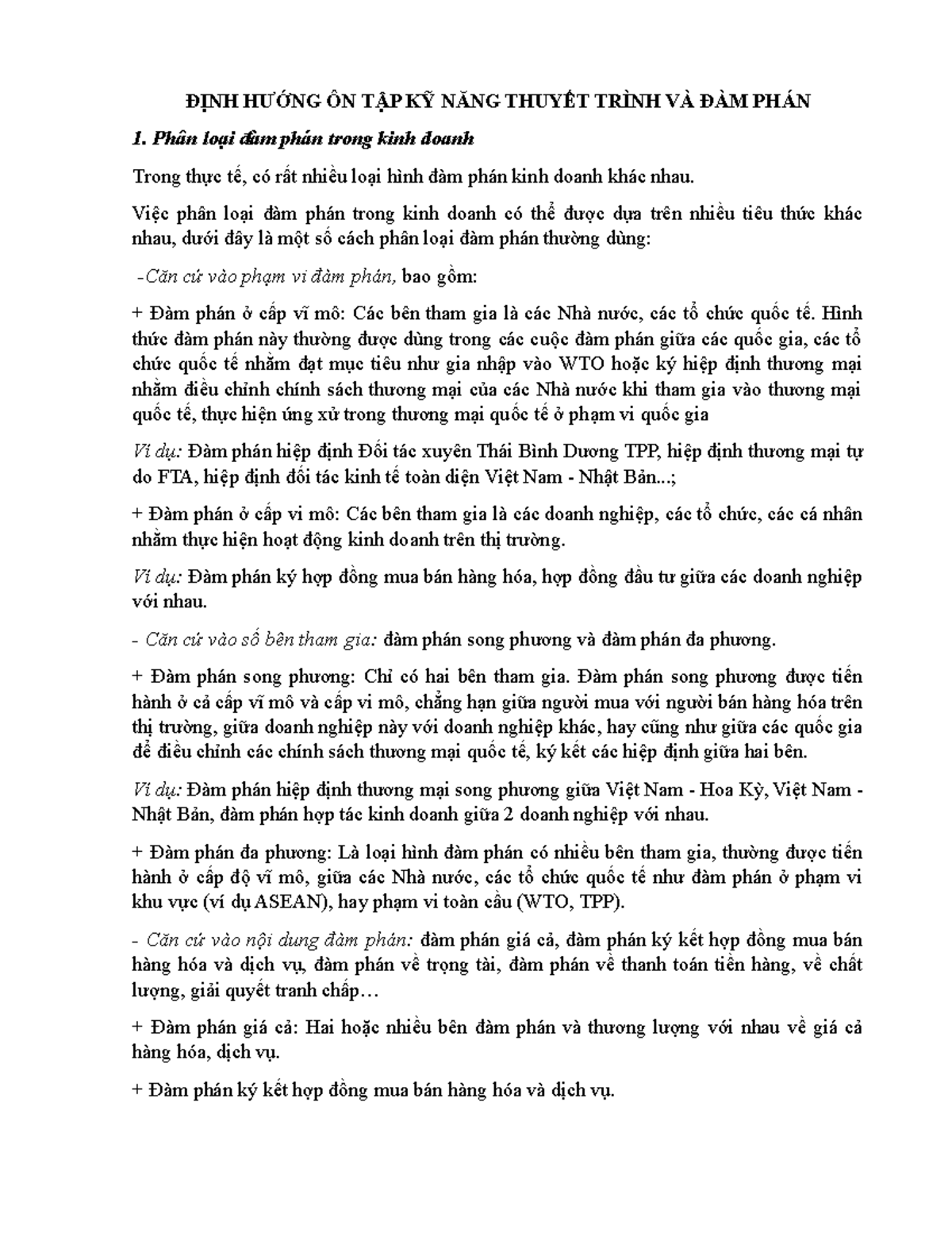 Định Hướng Ôn Tập Kỹ Năng Thuyết Trình Và Đàm Phán (KNTT-ĐP) - Document Preview