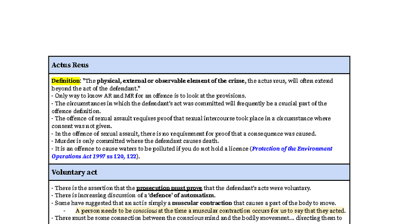 AR and MR: Key Concepts in Criminal Law (CCP Lecture Notes) - Studocu