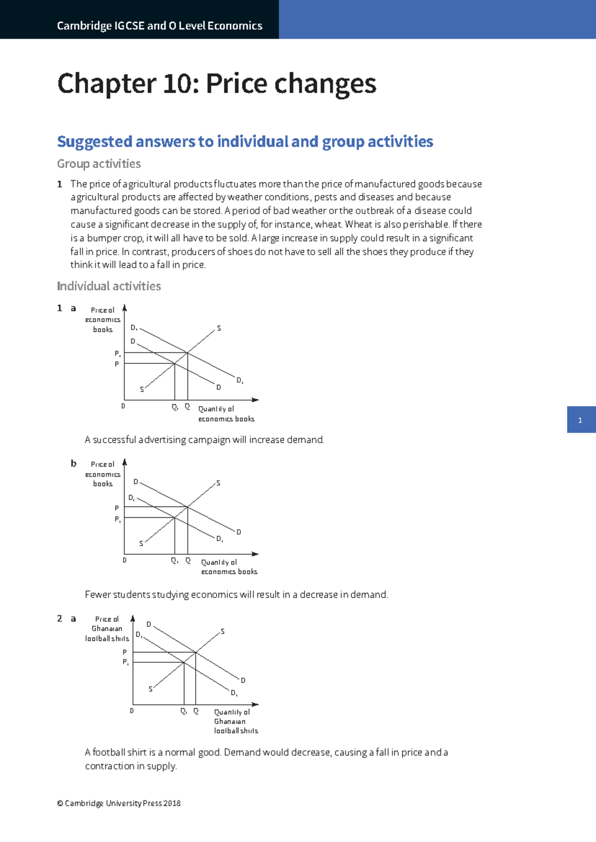 Cambridge IGCSE and O Level Economics Chapter 10: Price Changes Answers ...