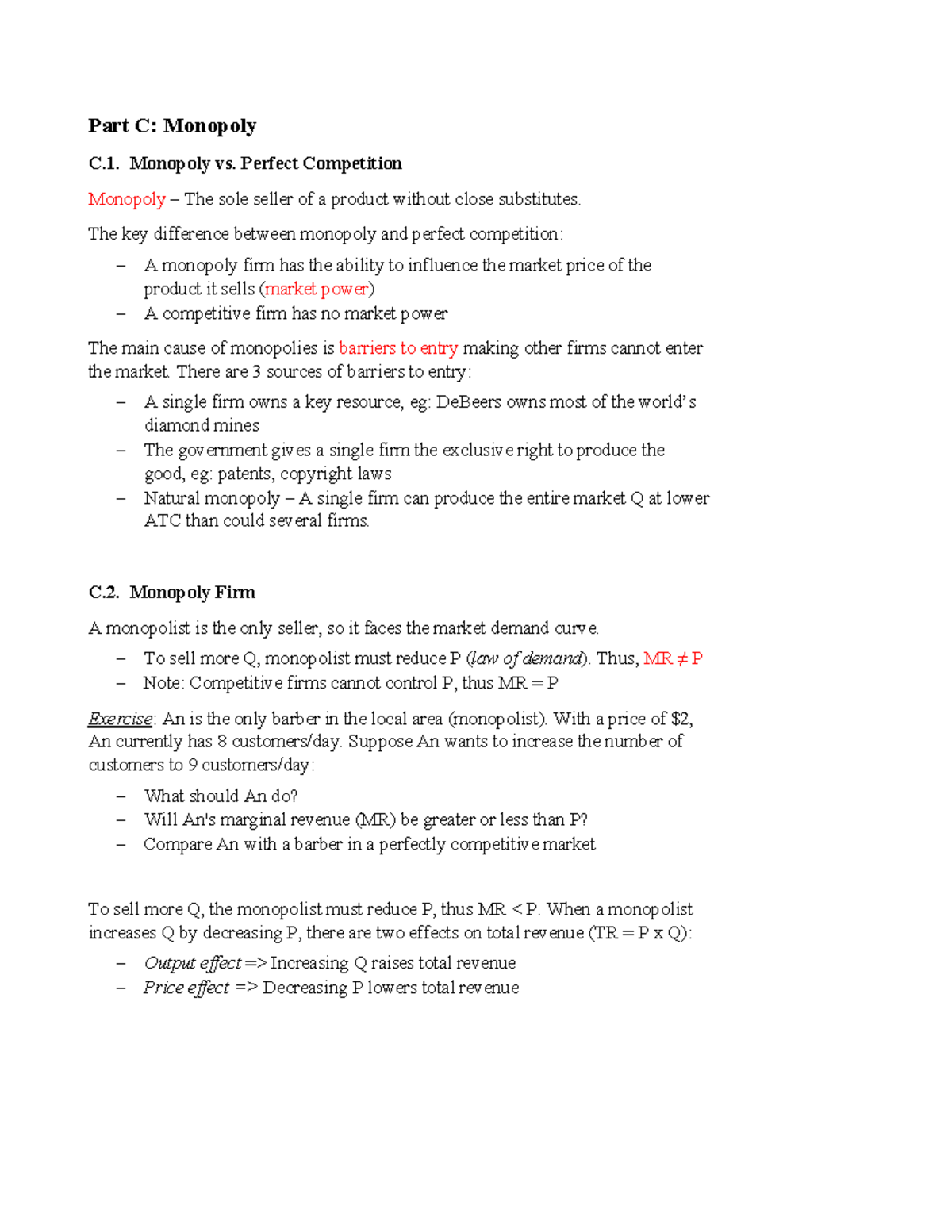 Monopoly vs Perfect Competition: Key Concepts and Examples (EC 3) - Studocu
