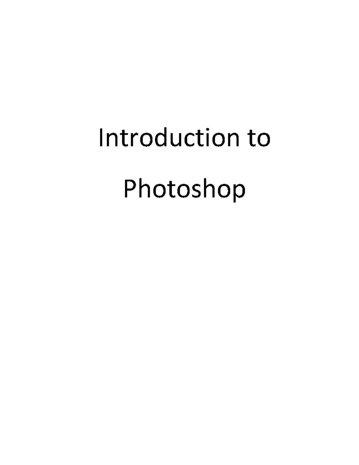 Photoshop Basics: Essential Notes for Beginners and Learners - Studocu