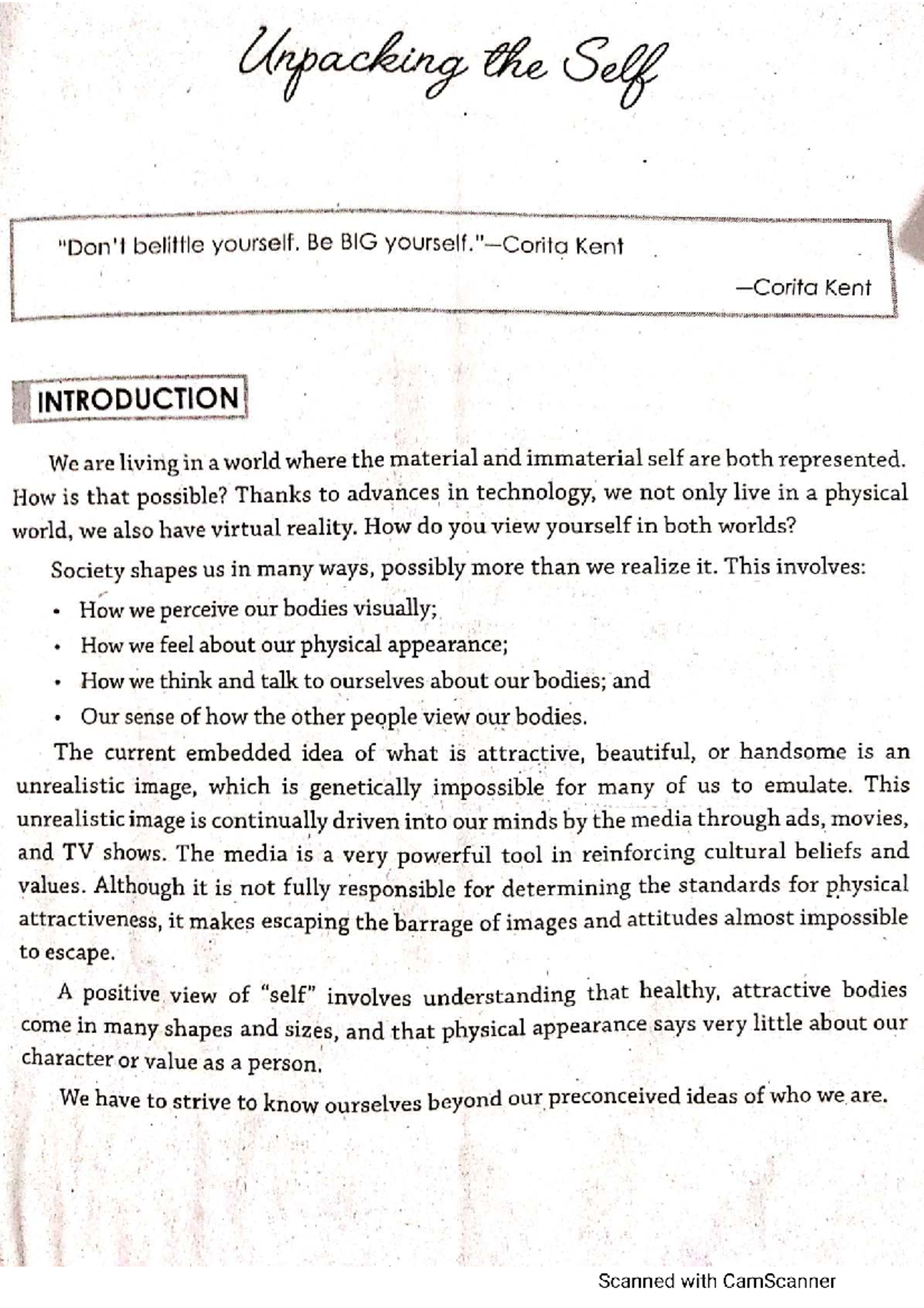 Lesson 5: Understanding the Physical and Sexual Self in Society - Studocu