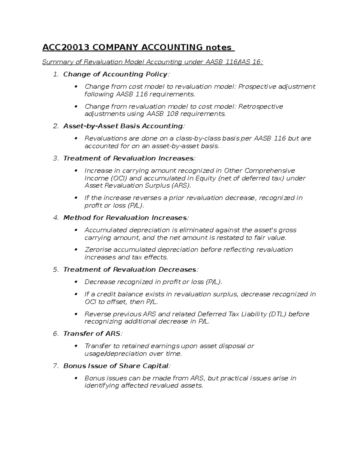 ACC2001 3 Company Accounting notes - ACC20013 COMPANY ACCOUNTING notes ...