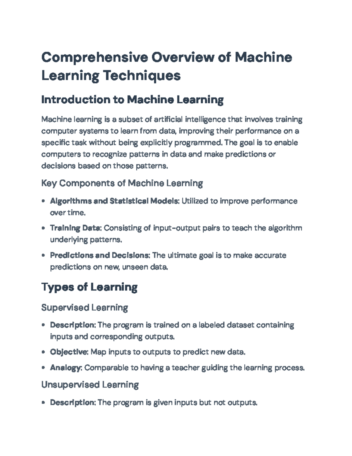 Machine Learning Techniques Overview - Concepts & Applications Guide ...