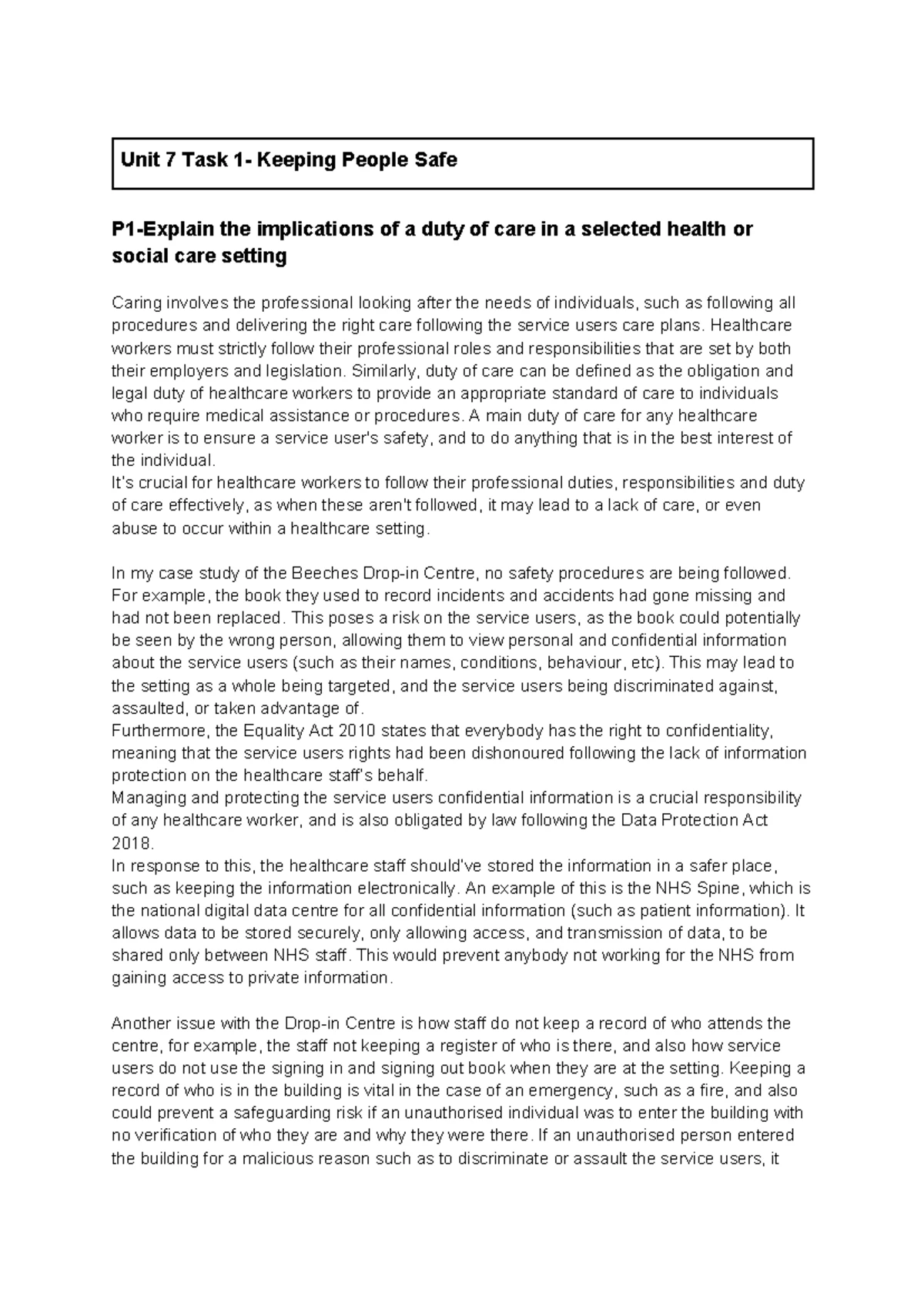 Unit 5 Task 1: Promoting Equality and Diversity in Healthcare - Studocu
