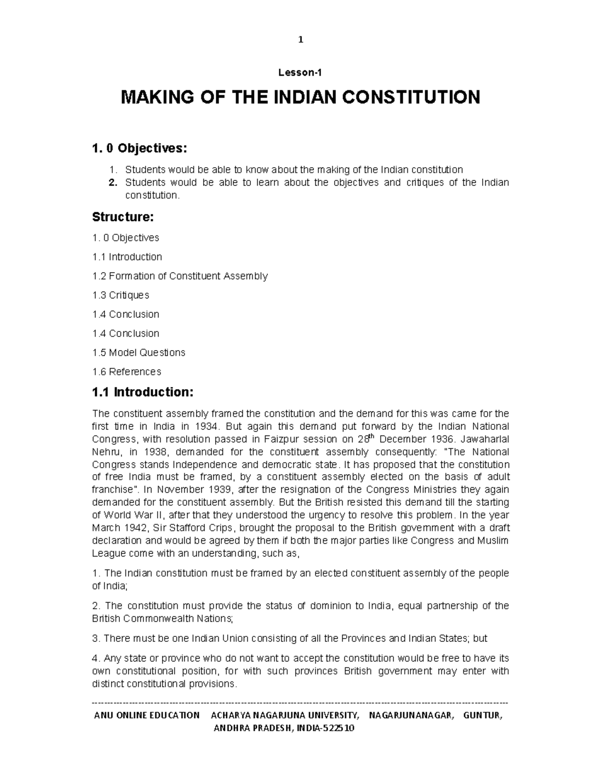 Making of the Indian Constitution (1946-1950): A Detailed Study - Studocu