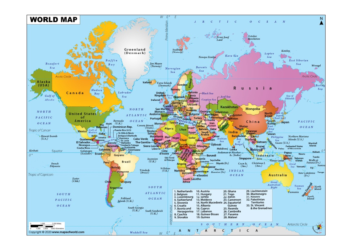 World Map Overview: Key Locations and Features - Studocu