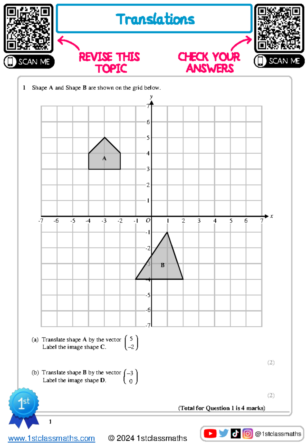 Translations in Geometry: Edexcel 1st Class Maths Solutions - Studocu