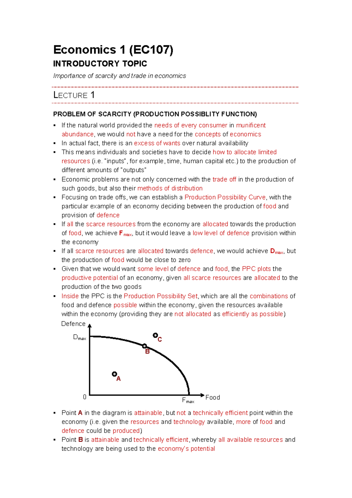Microeconomics Notes - Summary of Key Concepts (EC107) - Studocu