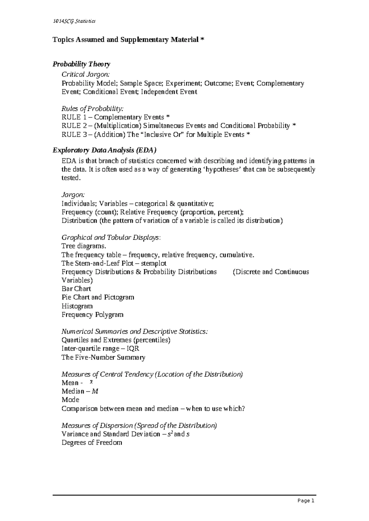 Workshop 3: Human Biology Overview (1001NSC) - Updated 2024 - Studocu