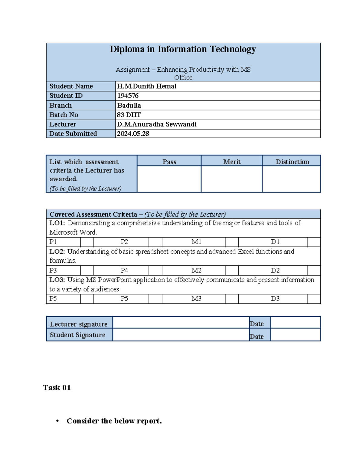 Topic 03-1 - Sample - Diploma in Information Technology Assignment ...