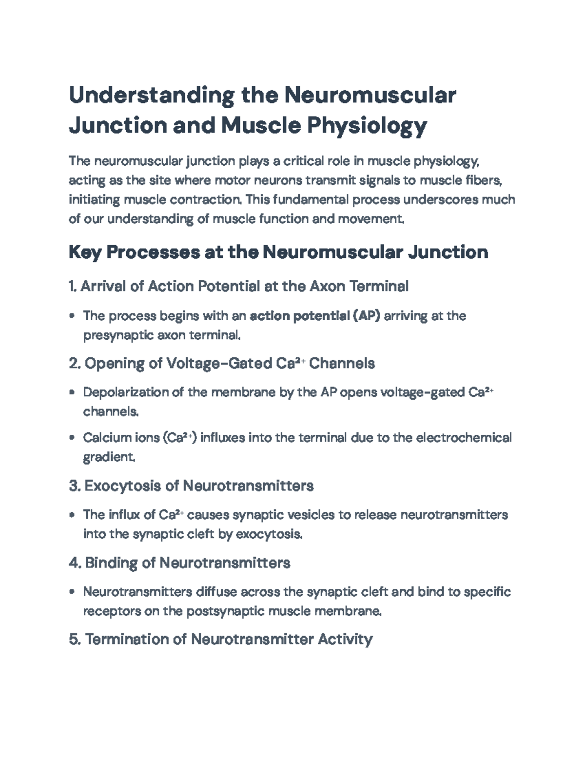 Understanding the Neuromuscular Junction and Muscle Physiology ...