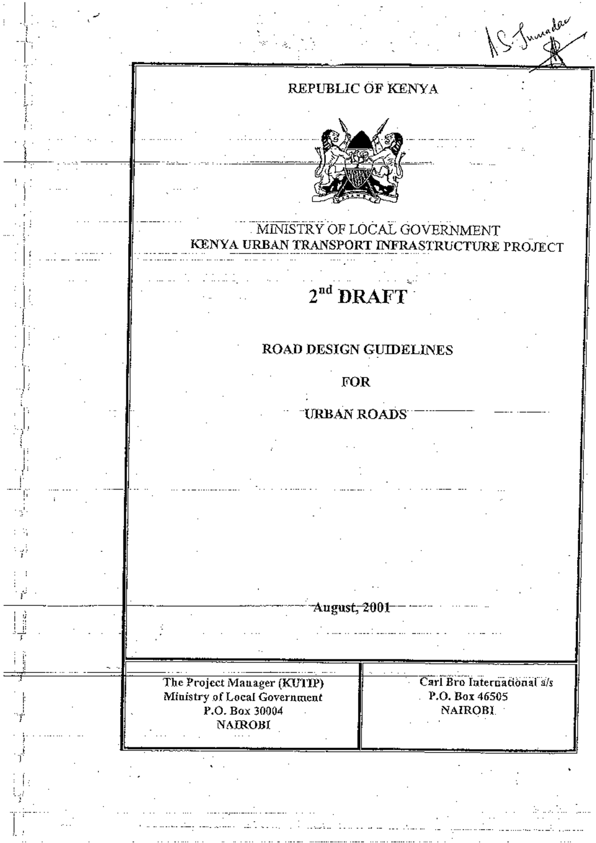 2nd Draft Guidelines for Urban Road Design in Kenya (KUTIP) - Studocu