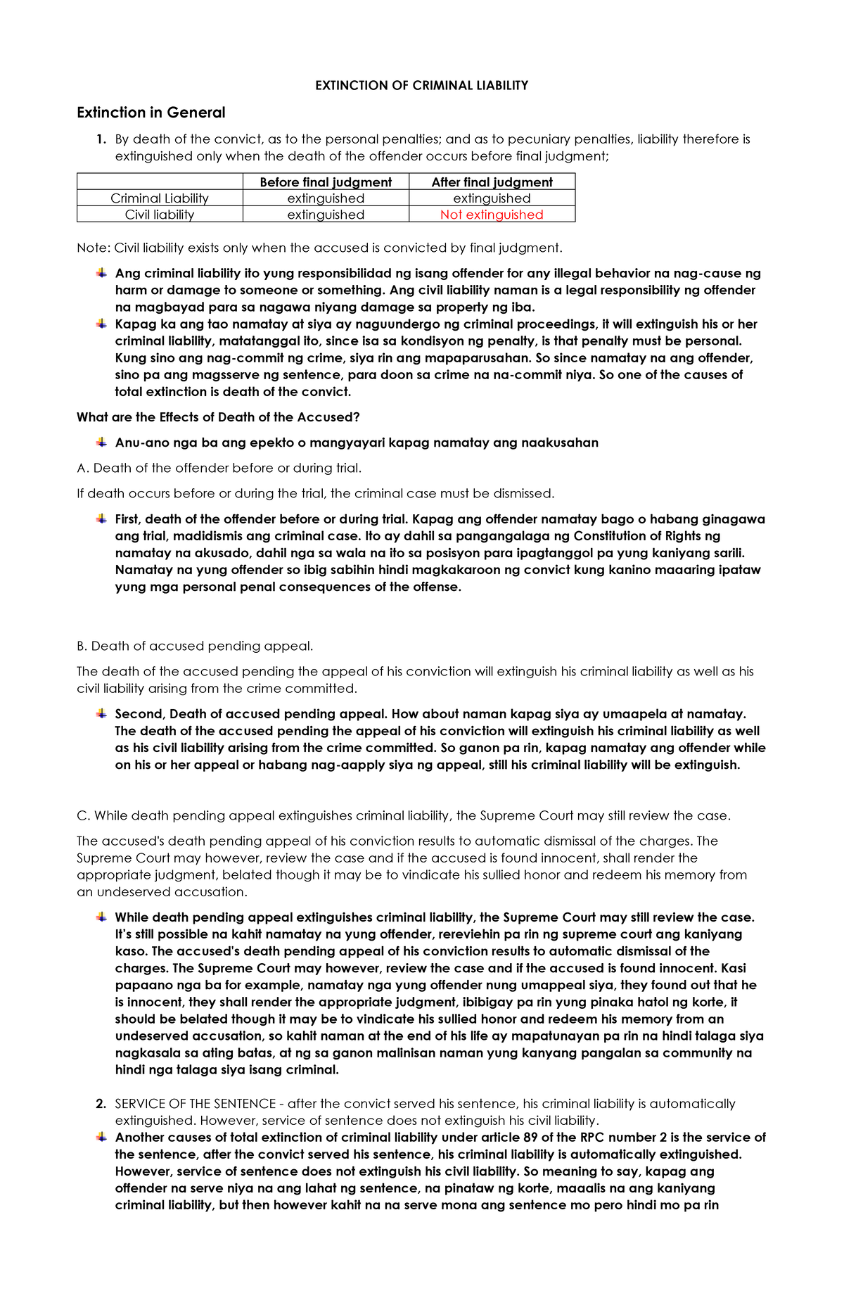 Extinction OF Criminal Liability- Script - EXTINCTION OF CRIMINAL ...