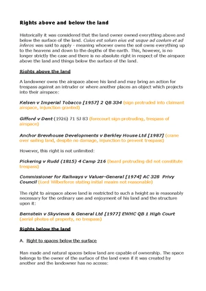 Land Rights and Airspace: Key Case Summaries in Law 101