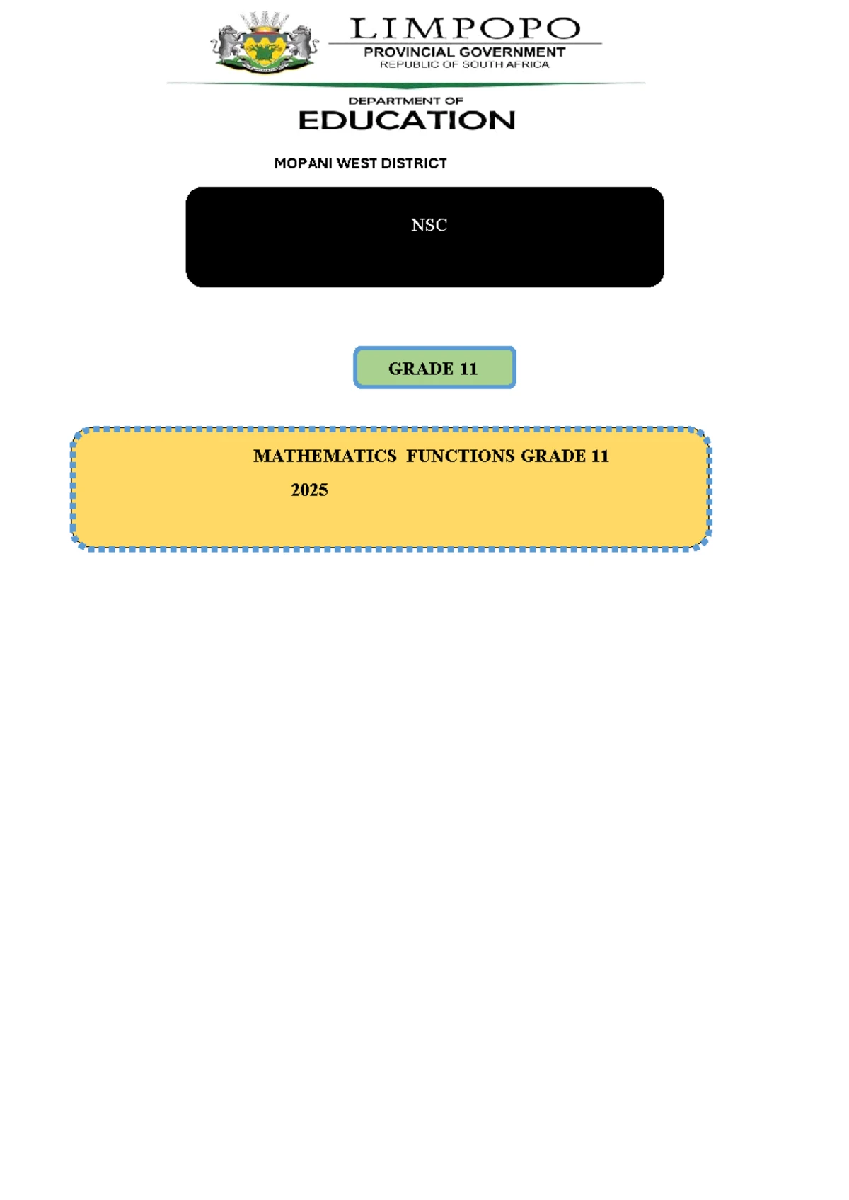 2019 LIMPOPO GRADE 12 MATHEMATICS P1 PRELIMINARY EXAM PAPER - Studocu