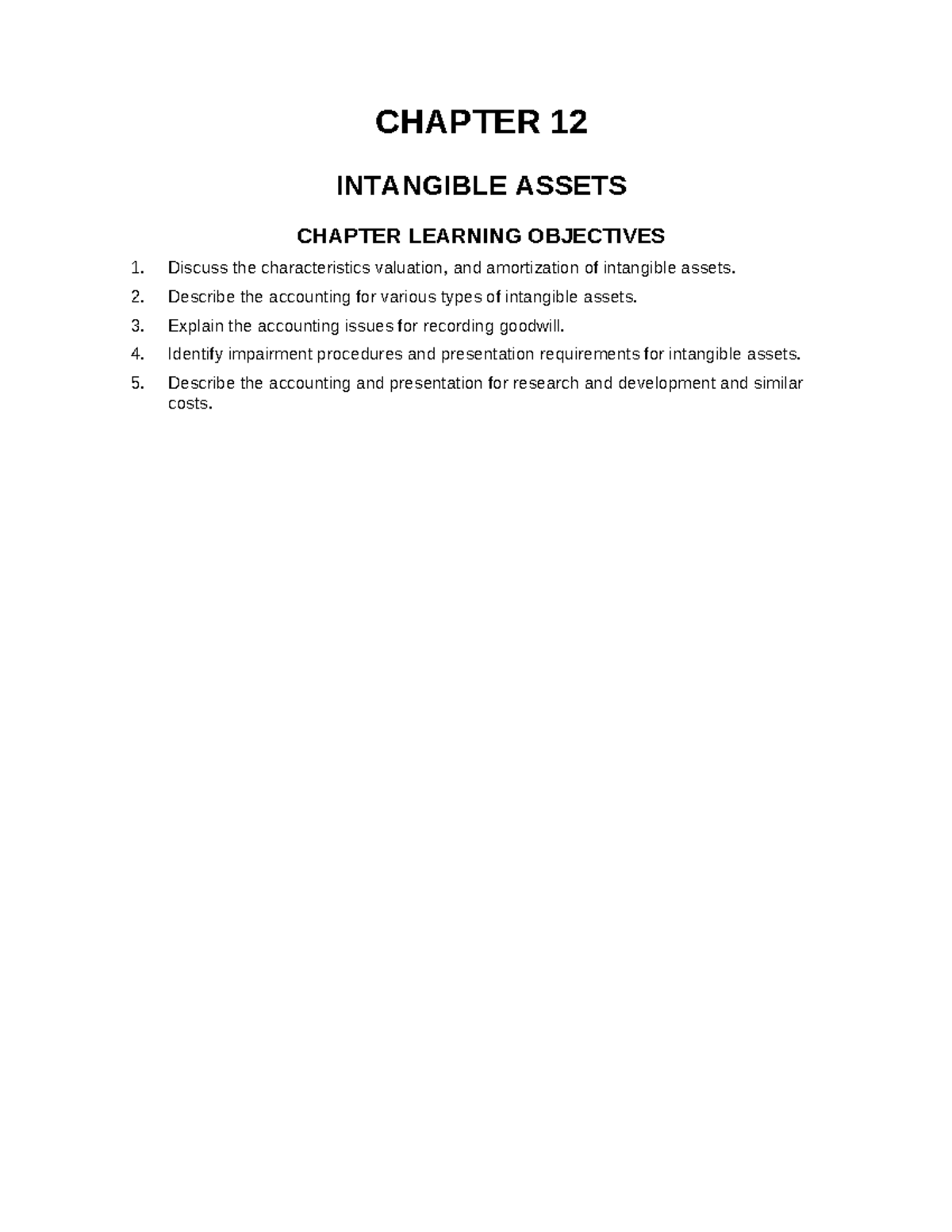 CH12 - Test Bank for Intangible Assets in Intermediate Accounting - Studocu