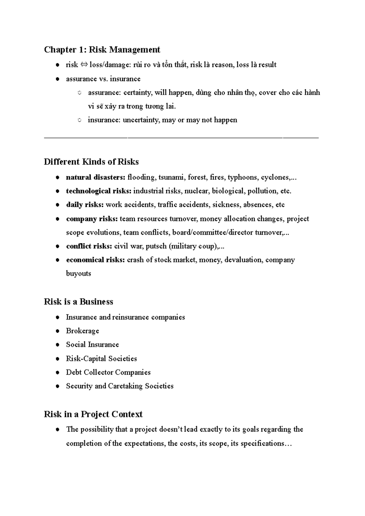 [RMI] Chapter 1: Risk Management and Insurance Principles - Studocu