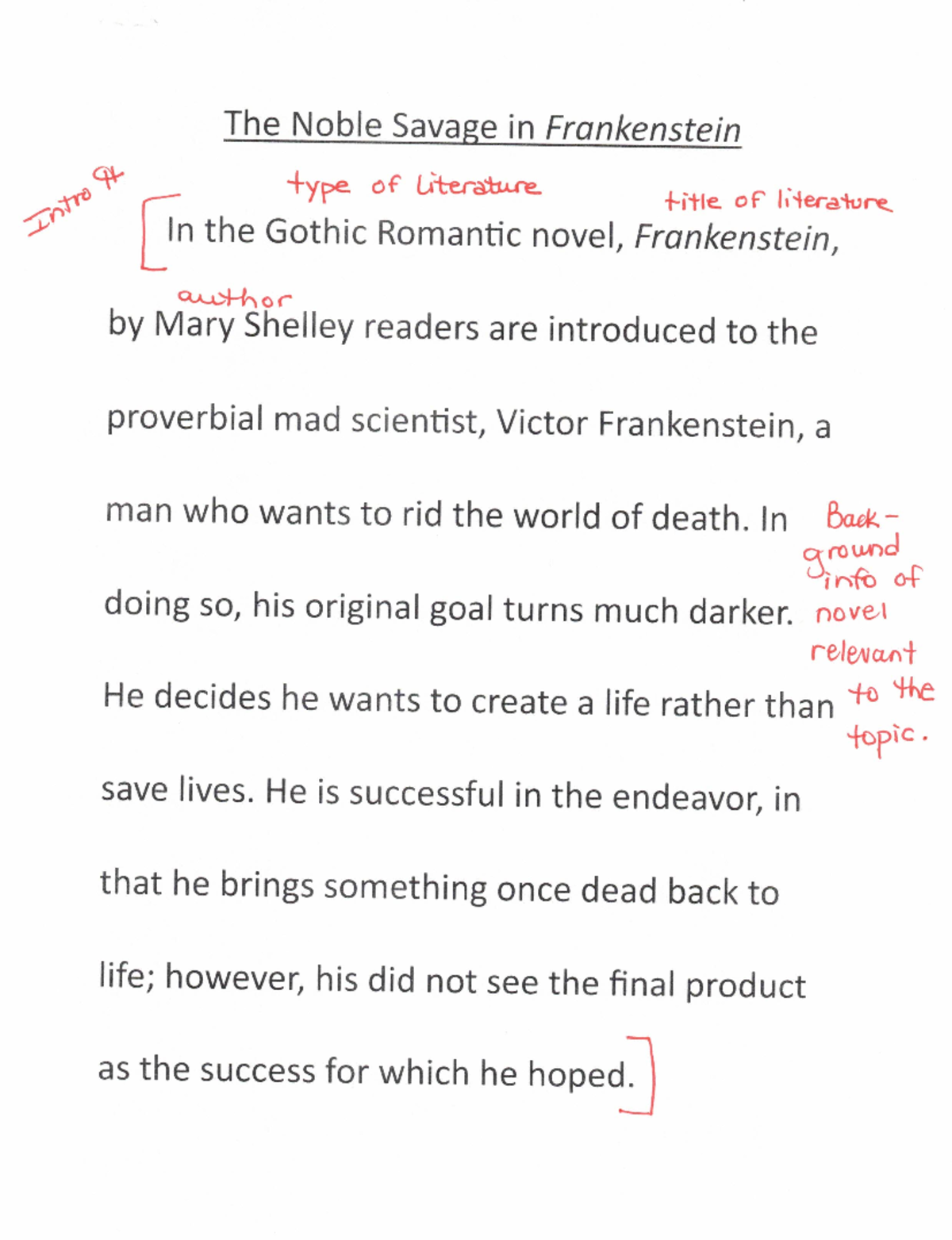 Noble Savage in Frankenstein: Key Notes & Insights for Study - Studocu