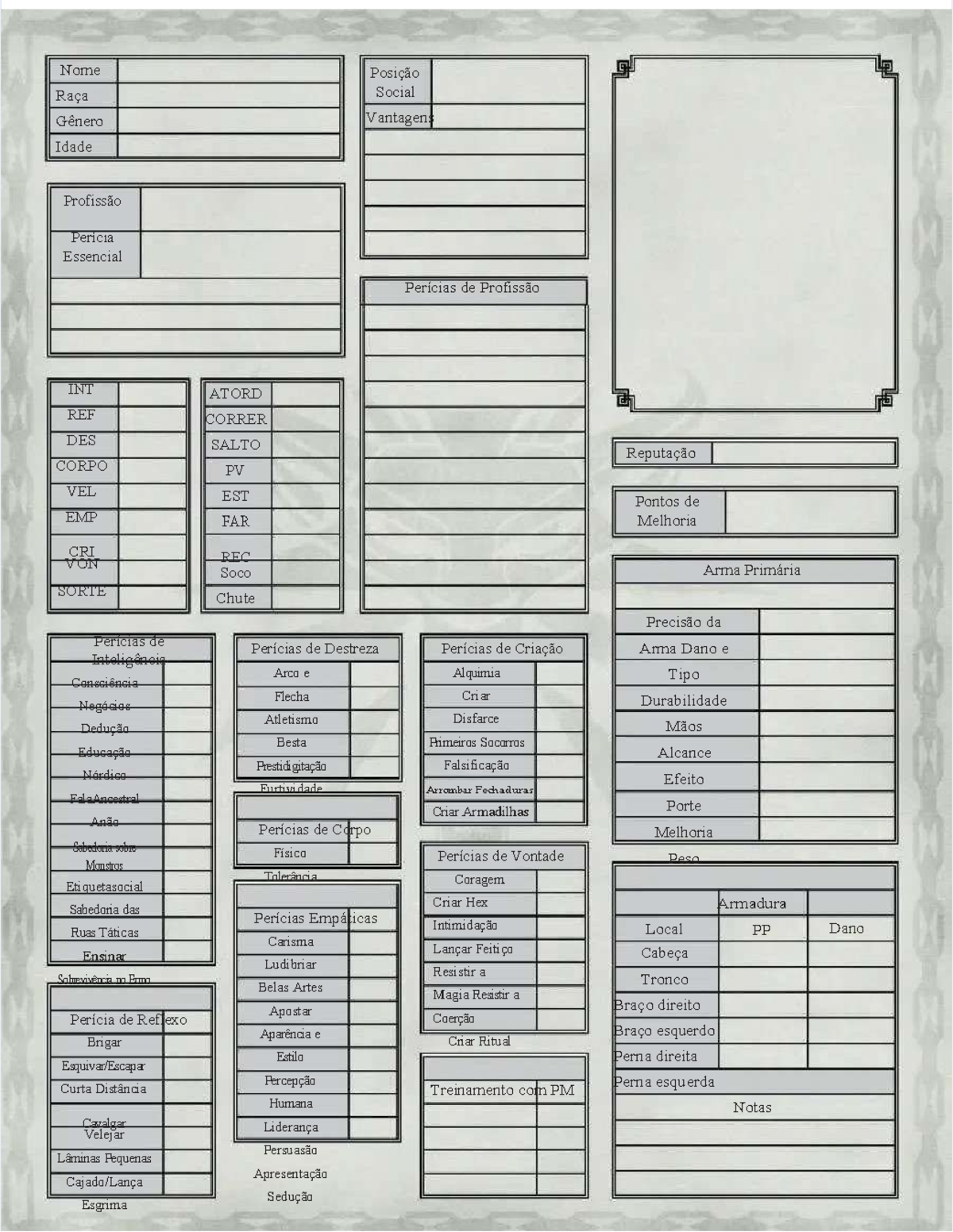 Ficha de Personagem Editável - The Witcher RPG (591182605) - Studocu