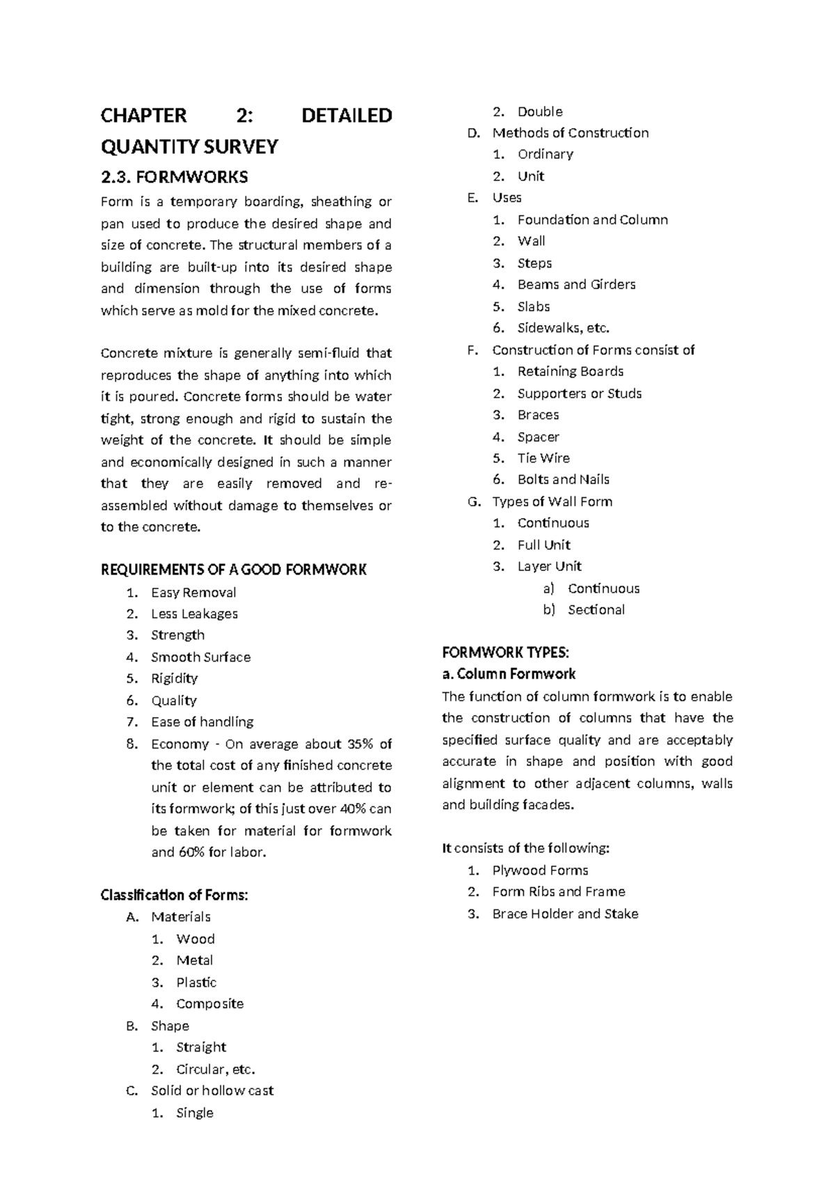 Module 4 - FUNDAMENTALS OF SURVEYING - CHAPTER 2: DETAILED QUANTITY ...
