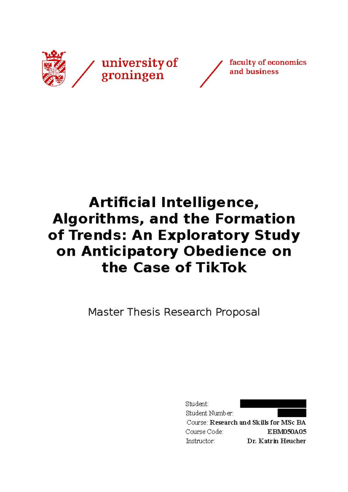 Exploratory Study Proposal: Anticipatory Obedience on TikTok (EBM050A ...