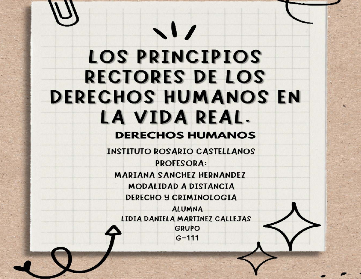 Cuadro Comparativo de Derechos Humanos: Principios Rectores y Ejemplos ...