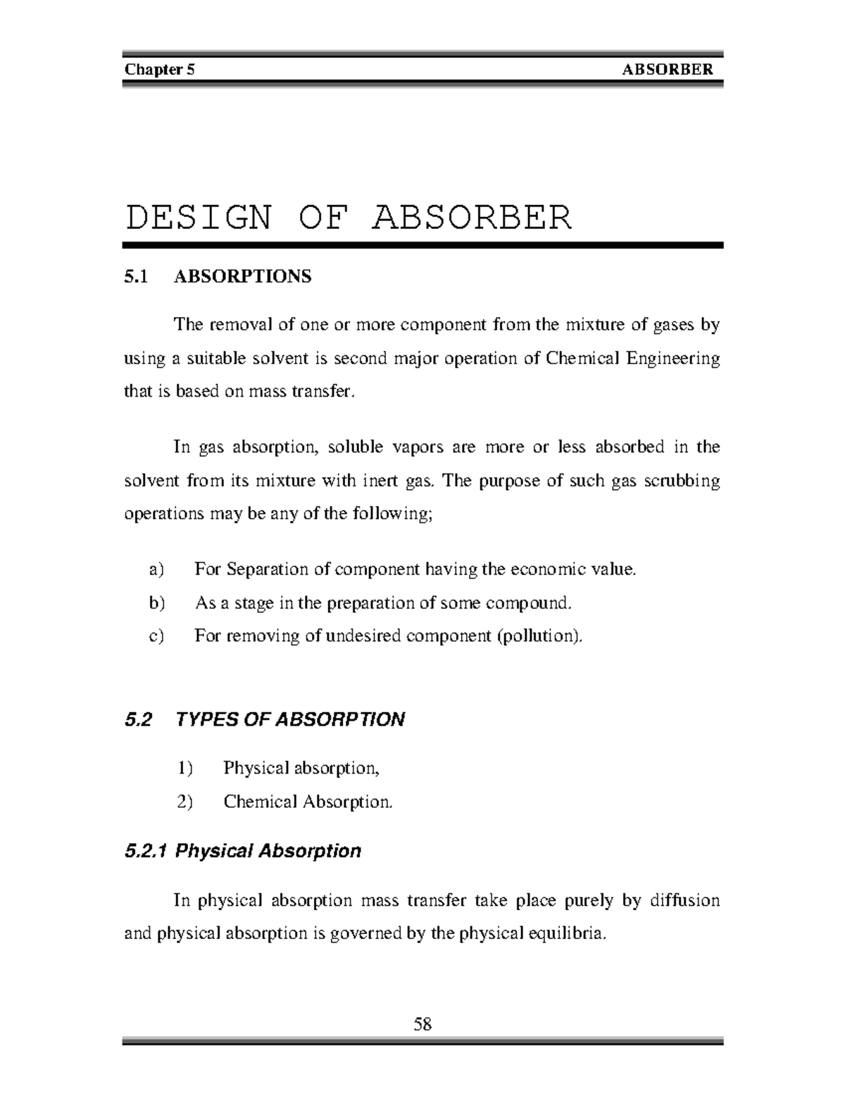 CHL407 Chapter 5: Absorber Design and Mass Transfer Principles - Studocu