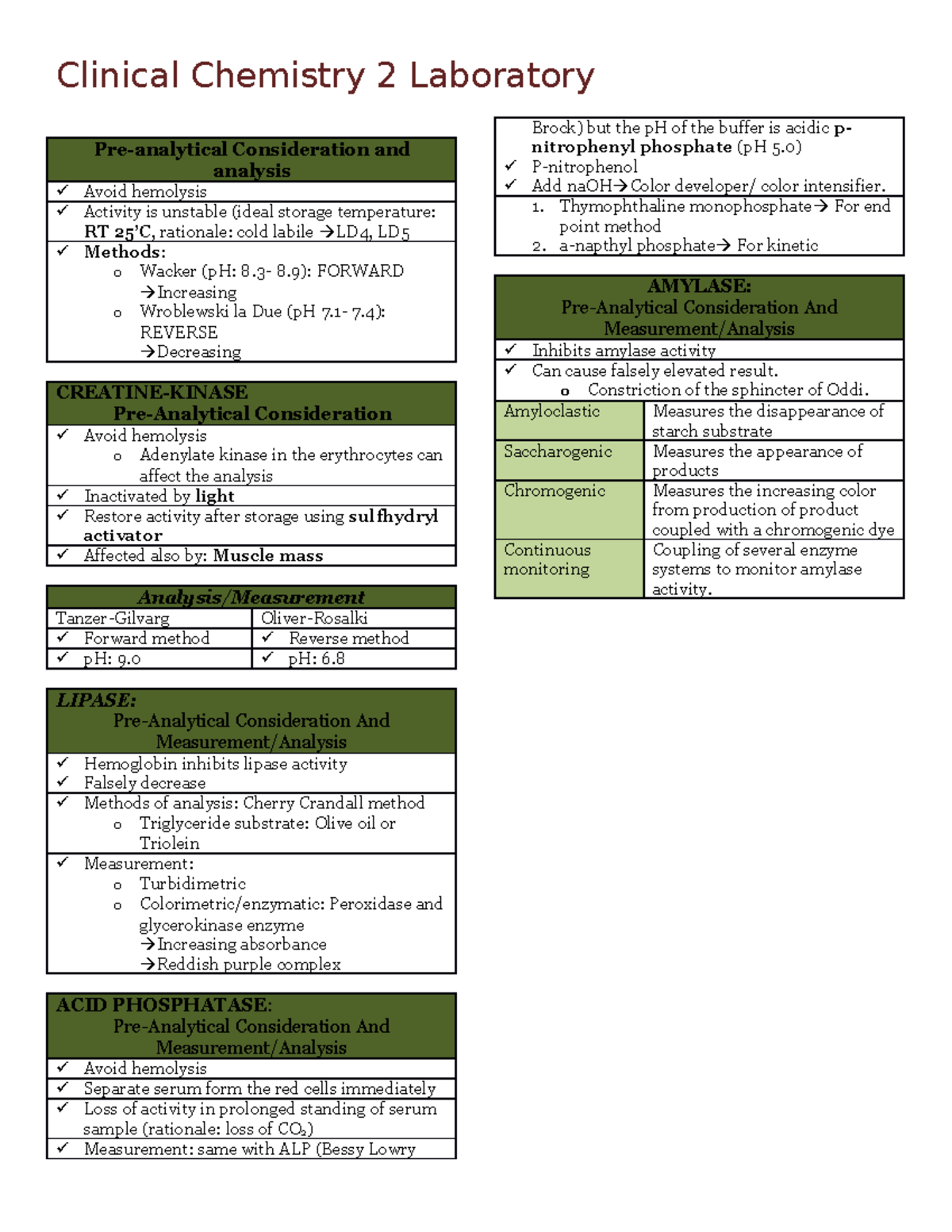 Clinical Chemistry 2 - Lecture Notes on Laboratory Analysis Techniques ...