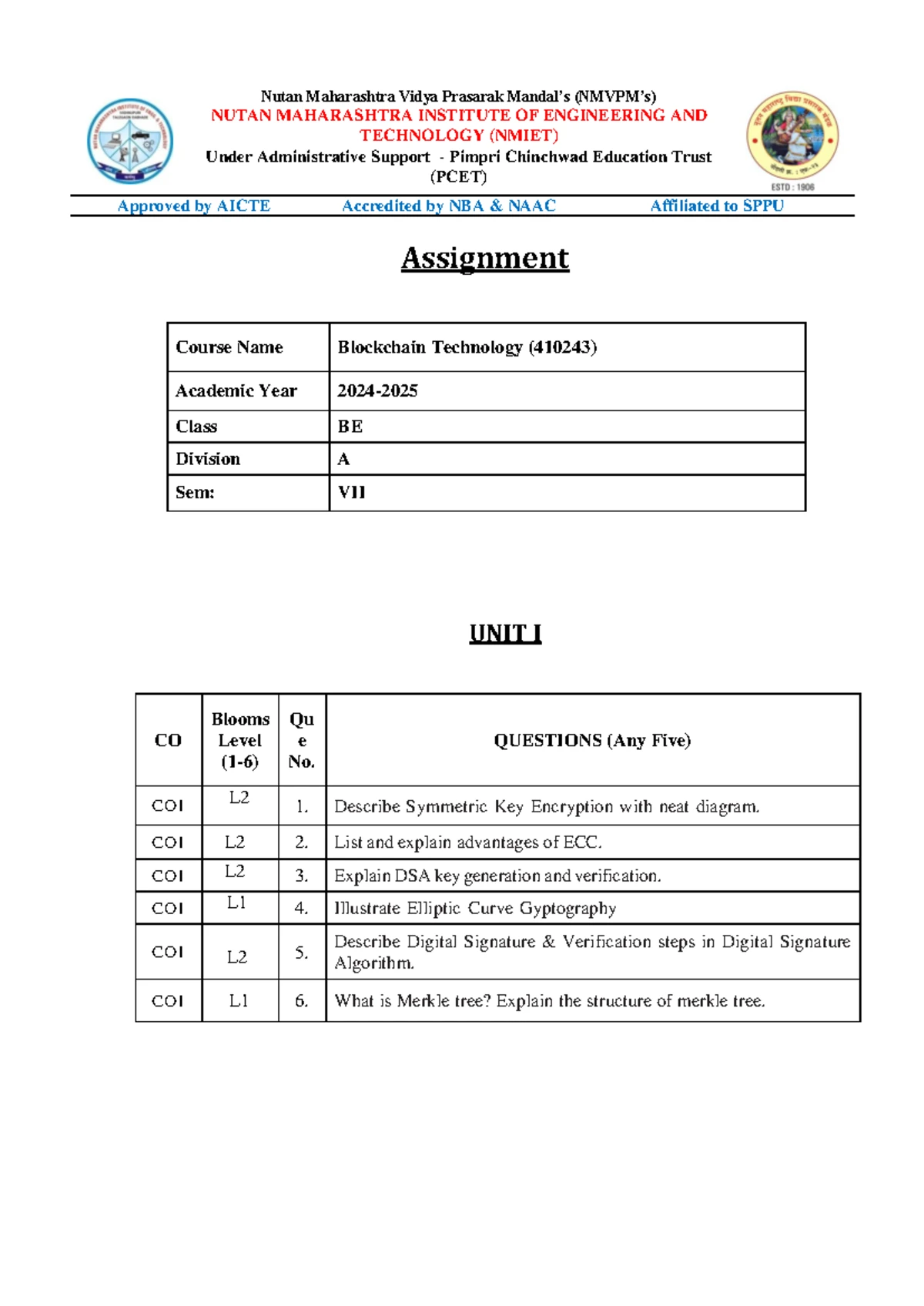 BT 24 25 Assignment 2 - Assignment 2 Course Name Blockchain Technology ...