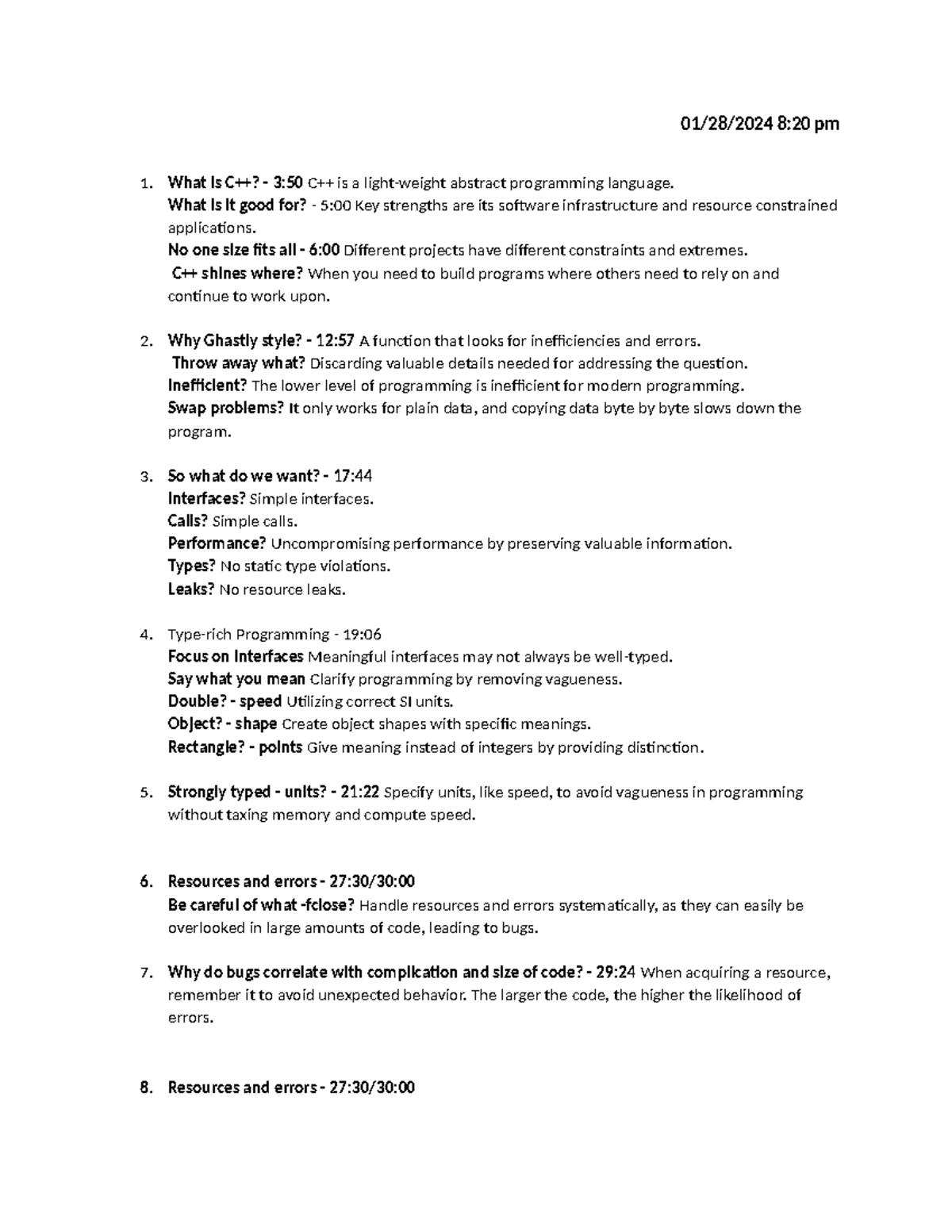 C++ Foundations: HW1 Study Guide on Type-Rich Programming and Errors ...