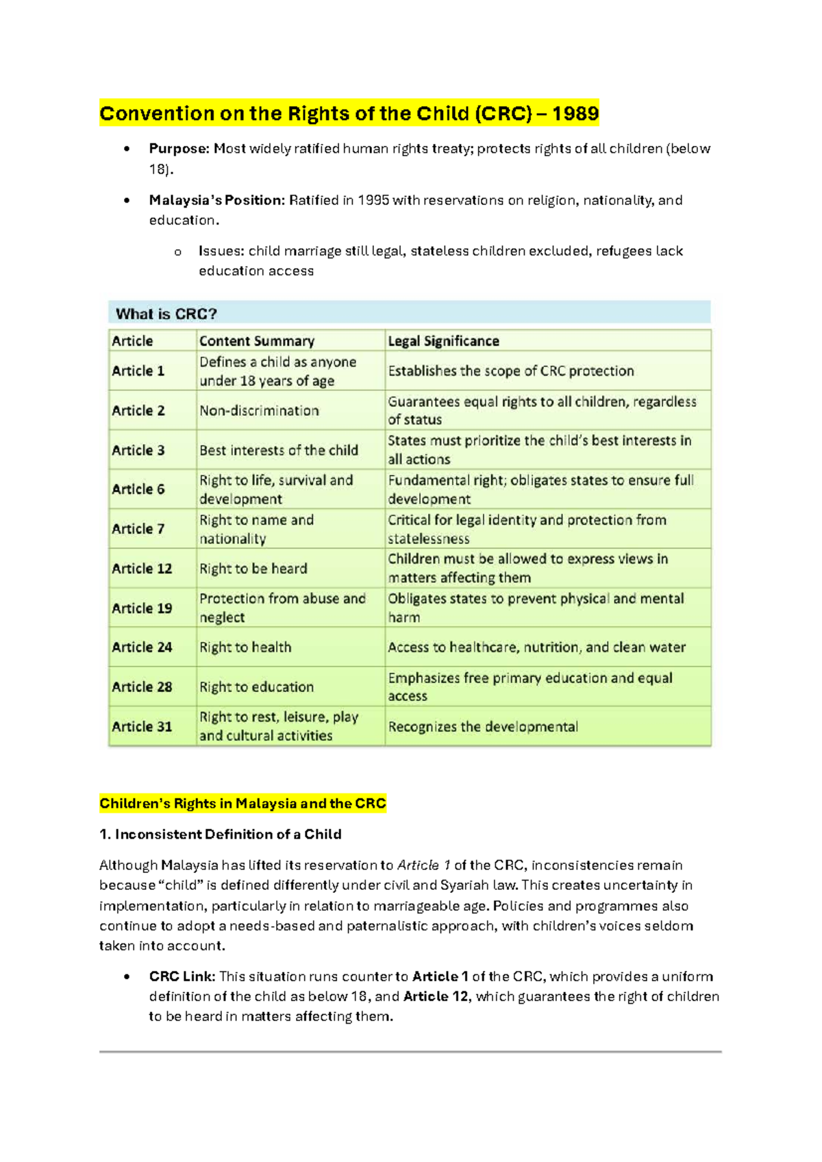 CRC & CRPD: Rights of Children & Persons with Disabilities in Malaysia ...