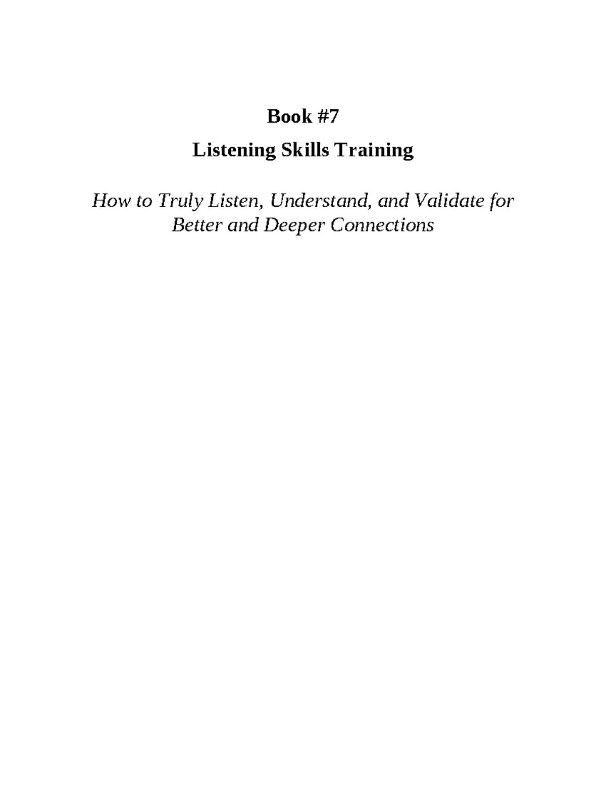 Listening Skills Training: Mastering the Art of Active Listening - Studocu
