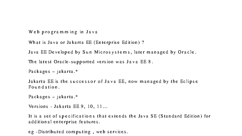 Jakarta EE 10: Understanding Java EE and Servlets for Web Apps - Studocu