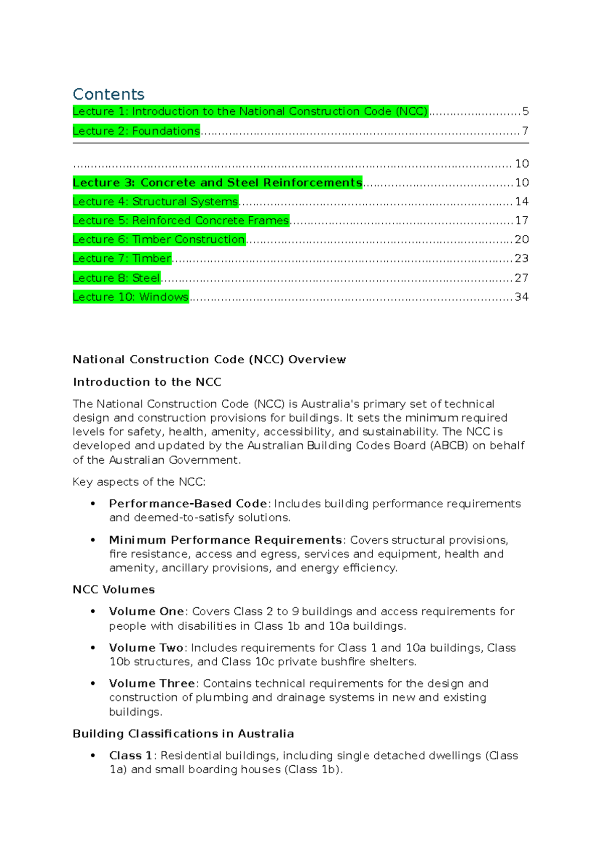 NCC Low Rise Construction Exam Notes and Key Concepts - Studocu