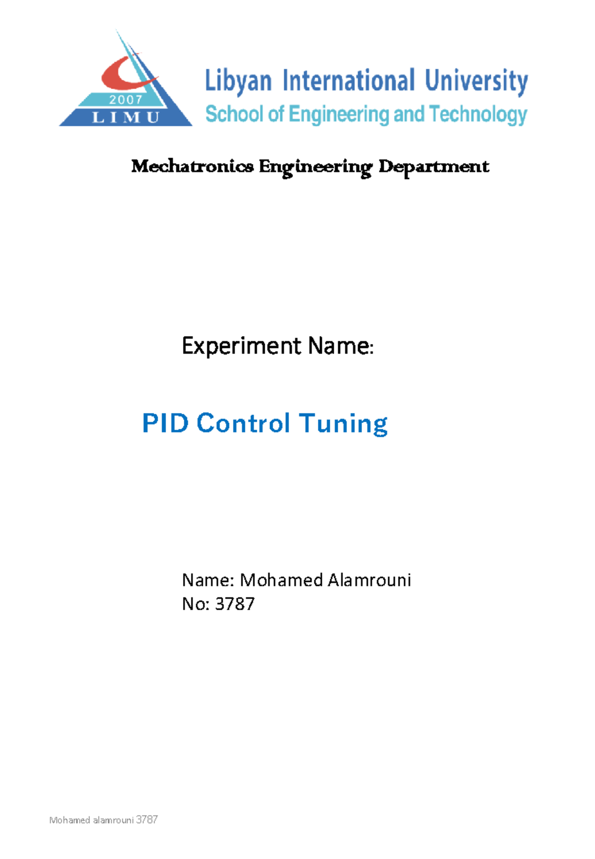 Automatic control lab 4 - Mechatronics Engineering Department ...