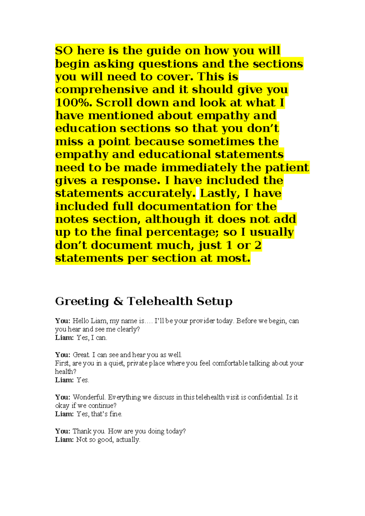 Telehealth Interaction Guide: Empathy & Patient Education Notes - Studocu