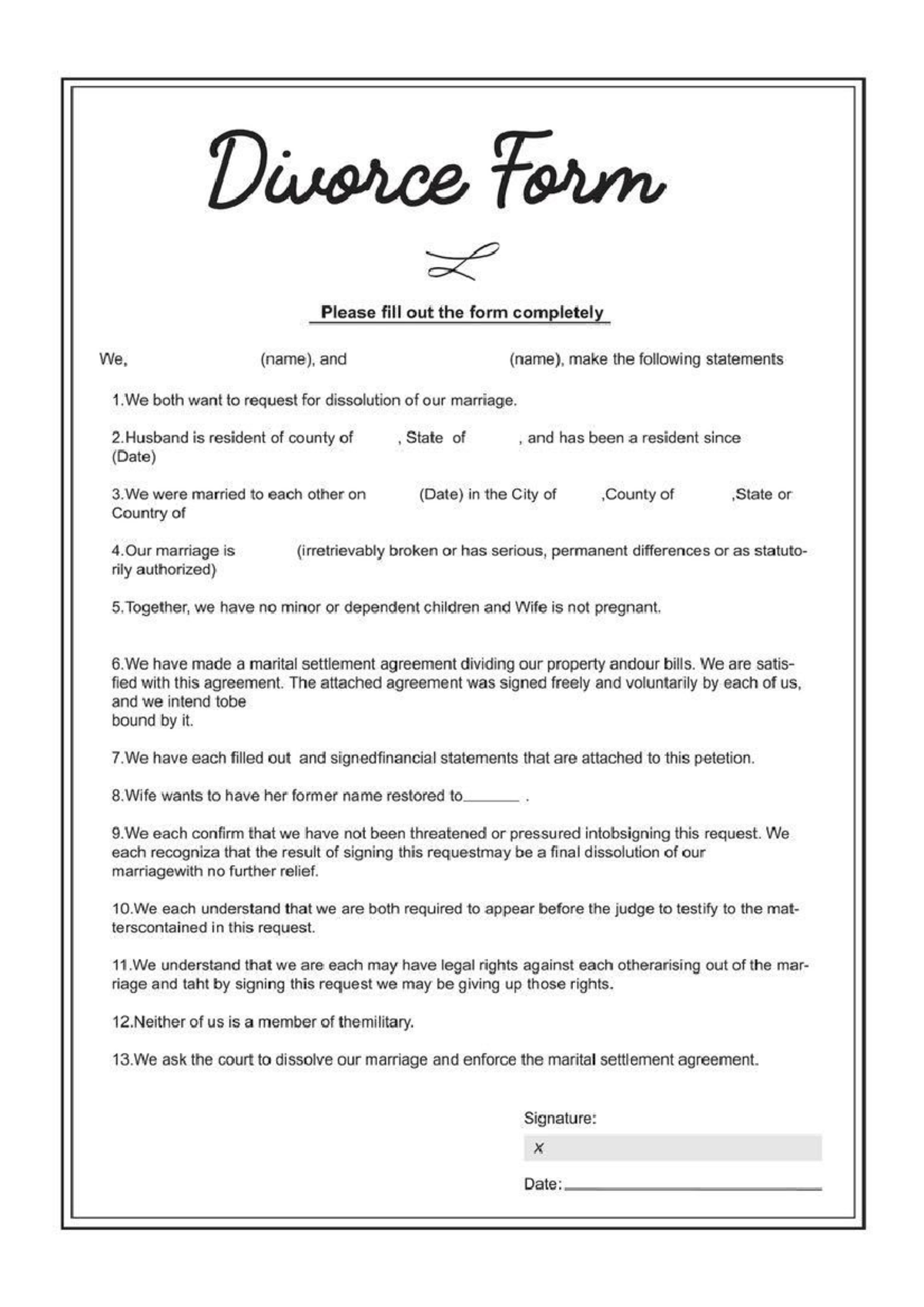 Divorce Form - C101: Request for Marriage Dissolution - Studocu