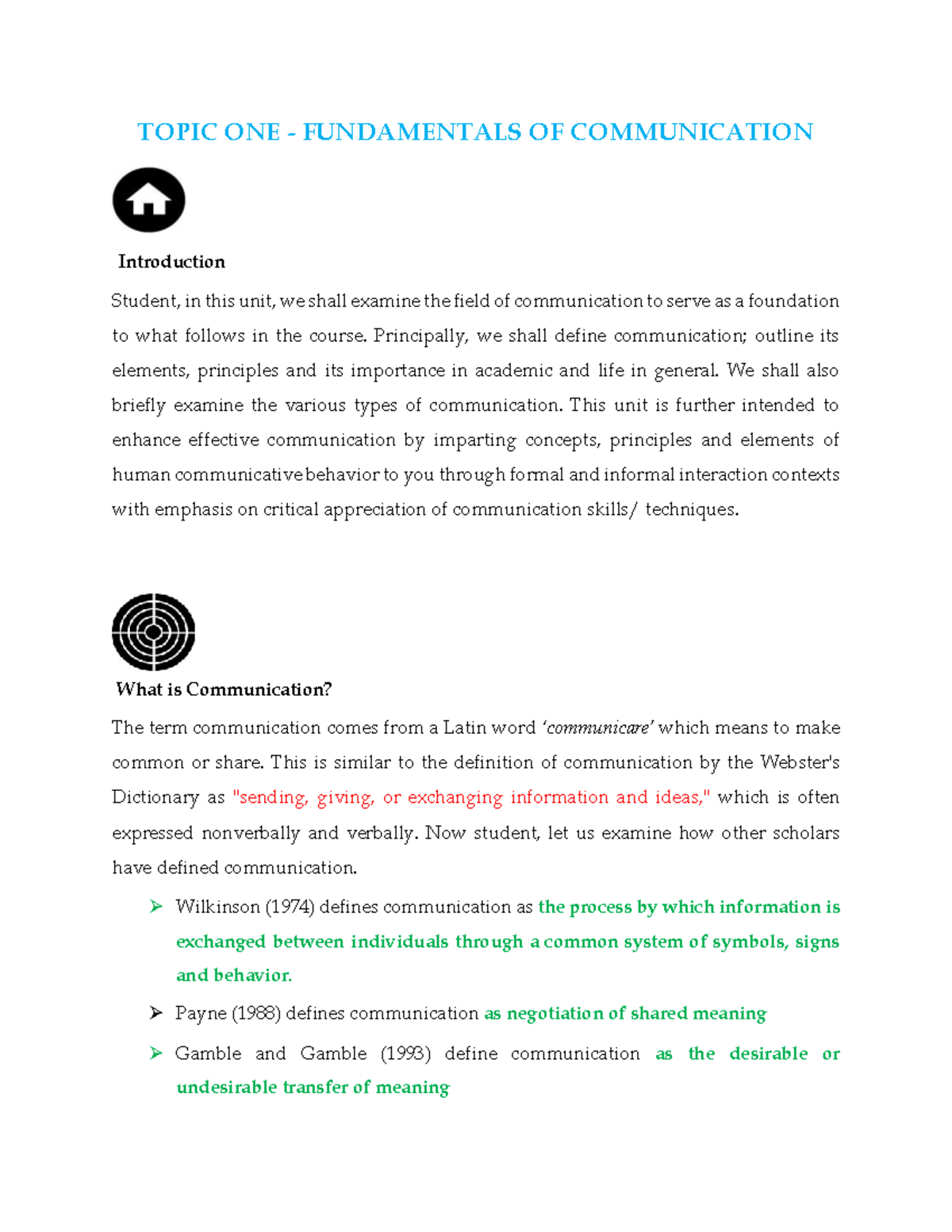 Communication Skills Fundamentals - Course Topic 1 Overview - Studocu