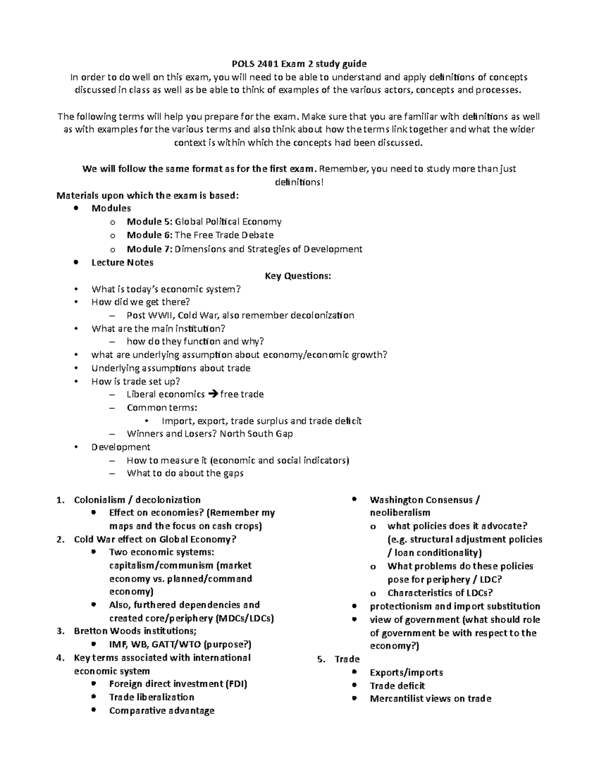 POLS 2401 Fall 2022 Exam 2 Study Guide: Key Concepts and Terms - Studocu