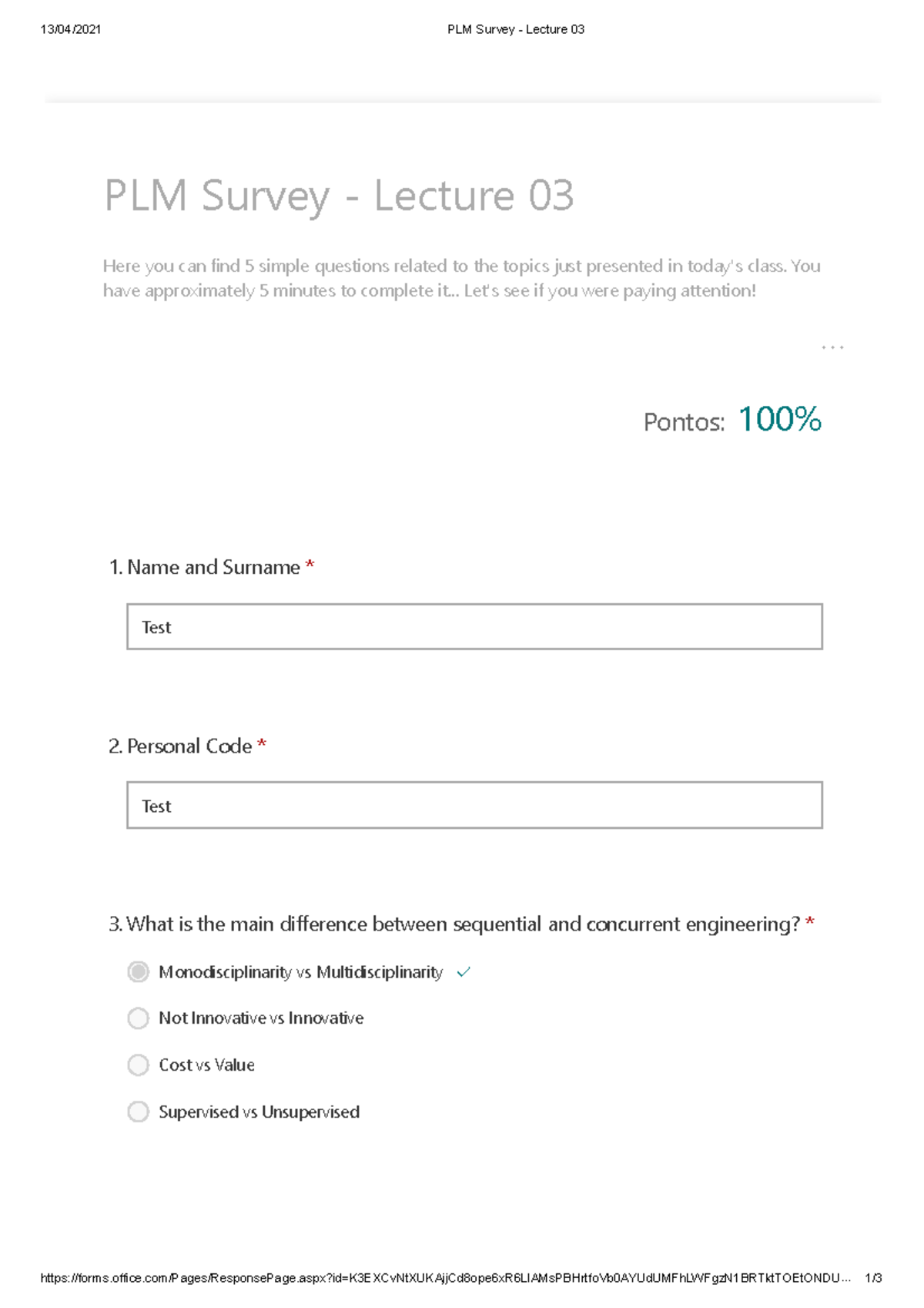 PLM Survey - Lecture 03 - - Studocu