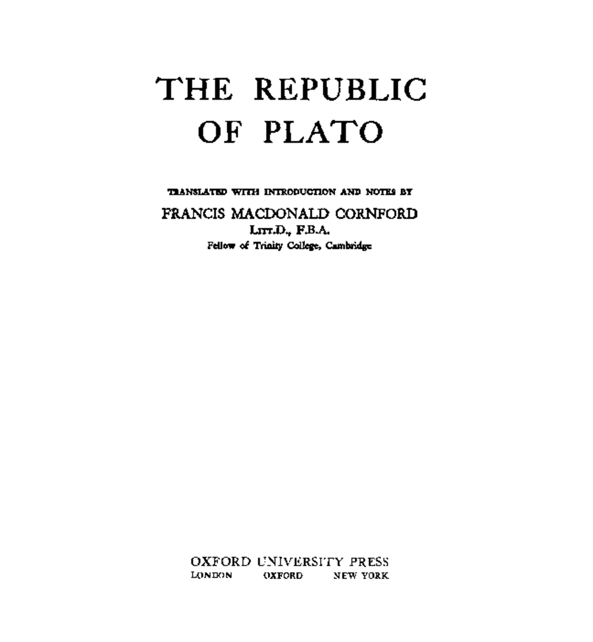 Plato's republic - notes - THE REPUBLIC OF PLATO 'I'IlANSLATBD WInI ...