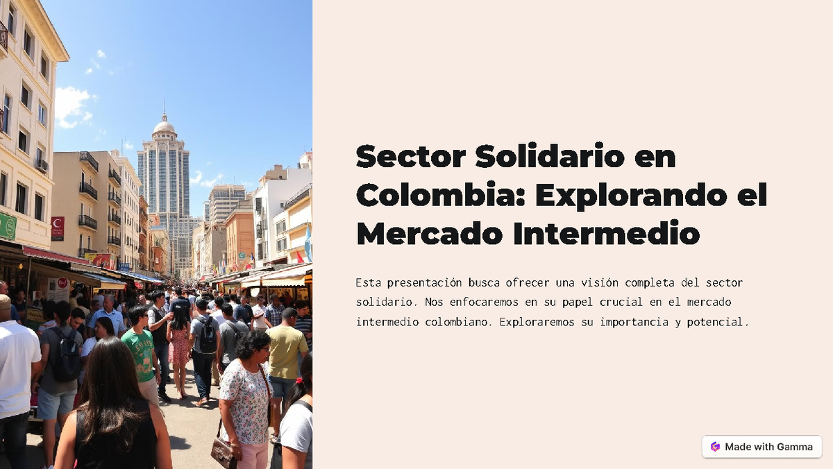Sector Solidario en Colombia Explorando el Mercado Intermedio - Sector ...