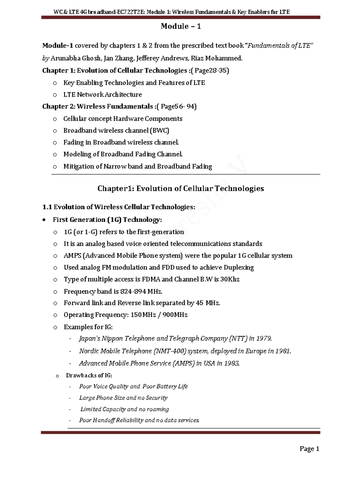 WC LTE 4G Module 1: Key Enablers and Wireless Fundamentals - Studocu