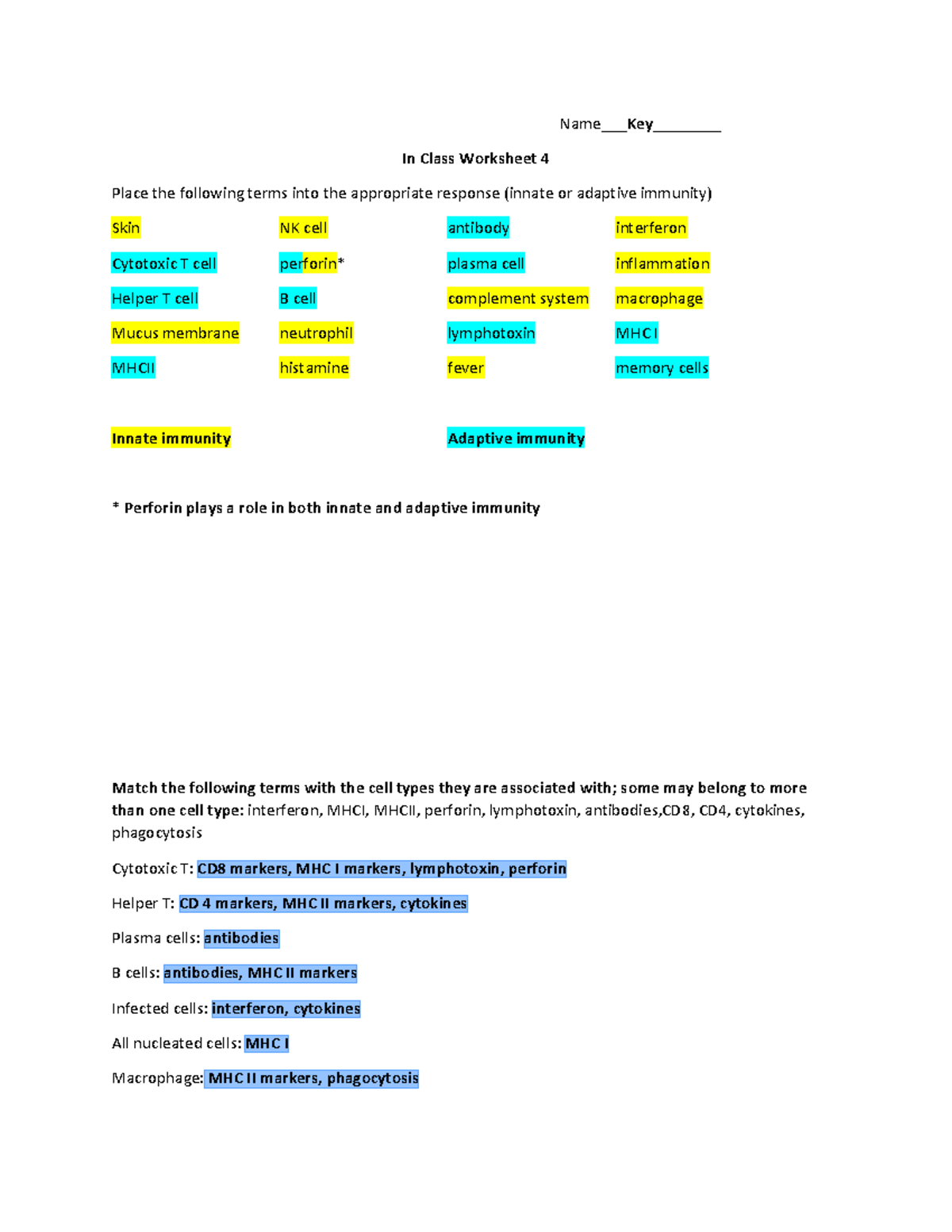 23106498 - Professor Christiansen - Name___Key________ In Class ...